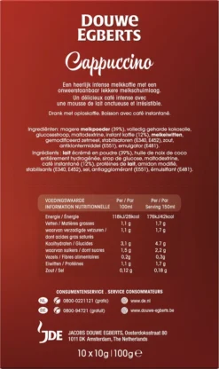 Douwe Egberts Verwenkoffie Cappuccino Oploskoffie - 5 X 10 Zakjes -Lavazza Winkel 713x1200 1