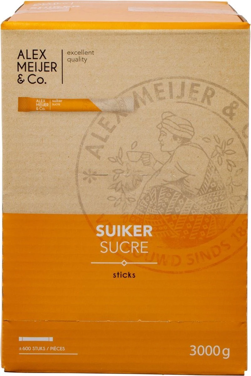 Alex Meijer Suikersticks - Doos 600 stuks x 5 gram - 673531 Alex Meijer Suikersticks - Doos 600 Stuks X 5 Gram - 673531 -Lavazza Winkel
