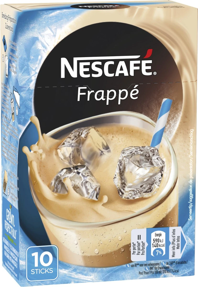 Nescafé Frappé oploskoffie - 5 doosjes à 10 zakjes Nescafé Frappé Oploskoffie - 5 Doosjes à 10 Zakjes -Lavazza Winkel
