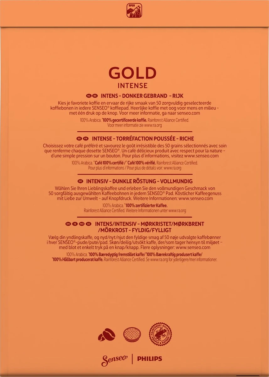 Senseo Gold Intense Koffiepads - 7/9 Intensiteit - 4 x 36 pads Senseo Gold Intense Koffiepads - 7/9 Intensiteit - 4 X 36 Pads -Lavazza Winkel 857x1200 3