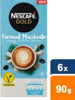 Nescafé Gold Coconut Macchiato Oploskoffie - 6 Doosjes à 6 Zakjes 8 Nescafé Gold Coconut Macchiato Oploskoffie - 6 Doosjes à 6 Zakjes -Lavazza Winkel 901x1200