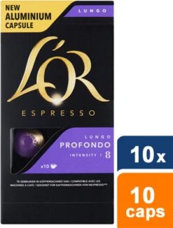 L'OR Lungo Profondo Koffiecups - Intensiteit 8/12 - 10 X 10 Capsules -Lavazza Winkel 909x1200 8