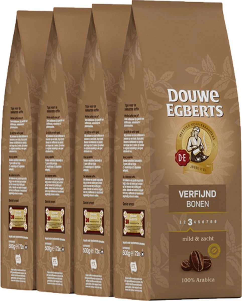 Douwe Egberts Verfijnd Koffiebonen - 4 x 500 gram Douwe Egberts Verfijnd Koffiebonen - 4 X 500 Gram -Lavazza Winkel