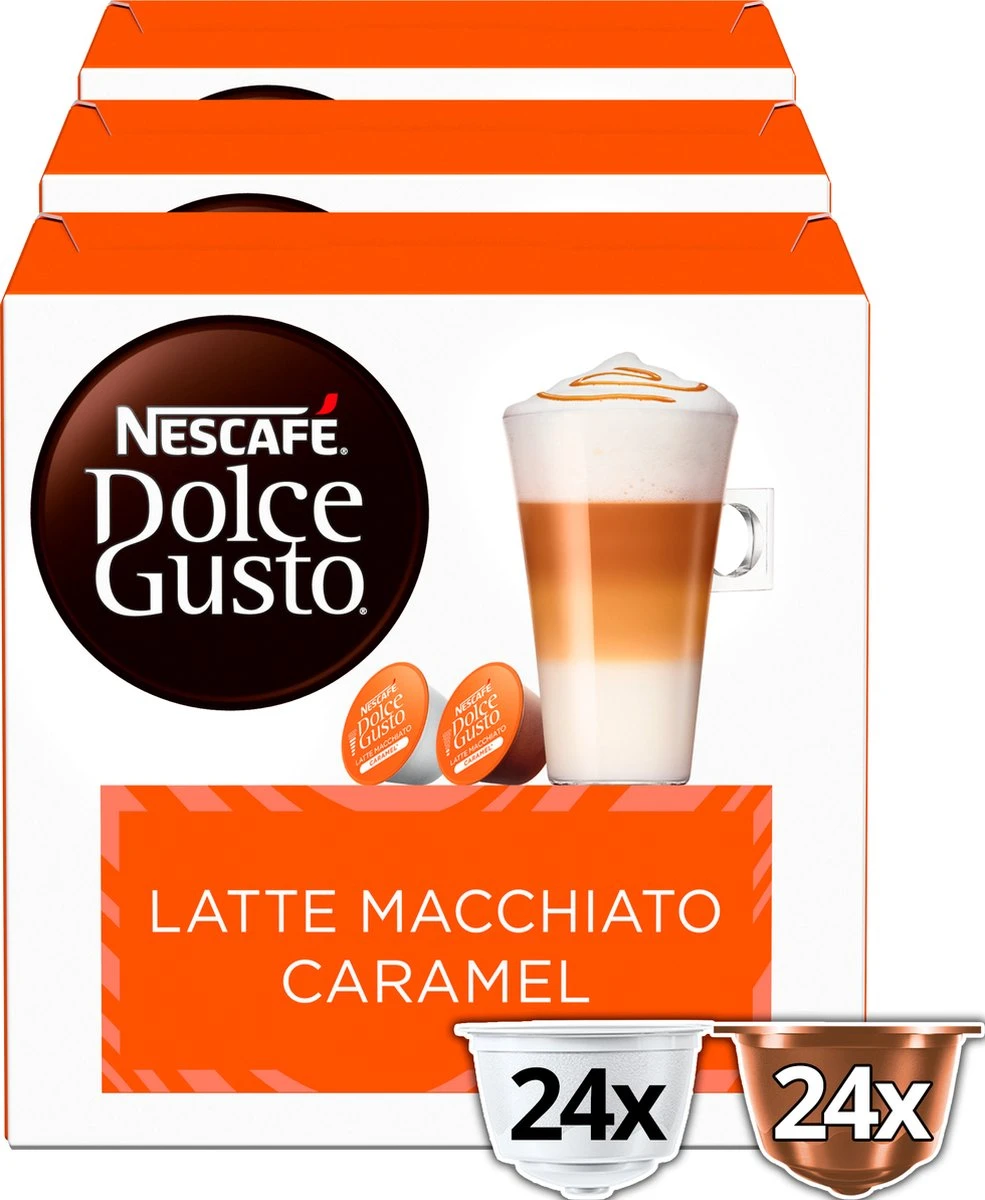 Nescafé Dolce Gusto Caramel Macchiato capsules - 48 koffiecups Nescafé Dolce Gusto Caramel Macchiato Capsules - 48 Koffiecups -Lavazza Winkel 985x1200 1