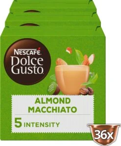 Nescafé Dolce Gusto Almond Macchiato Capsules - Vegan Koffie - 36 Koffiecups -Lavazza Winkel 991x1200