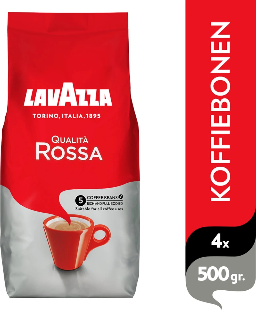 Lavazza Qualita Rossa koffiebonen - 500 gram x4 Lavazza Qualita Rossa Koffiebonen - 500 Gram X4 -Lavazza Winkel