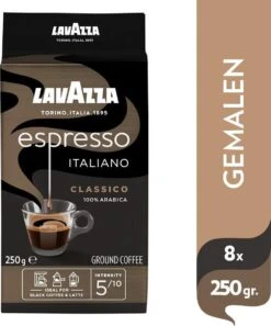 Lavazza Espresso Italiano Classico Gemalen / Filterkoffie - 8 X 250 Gram -Lavazza Winkel 998x1200
